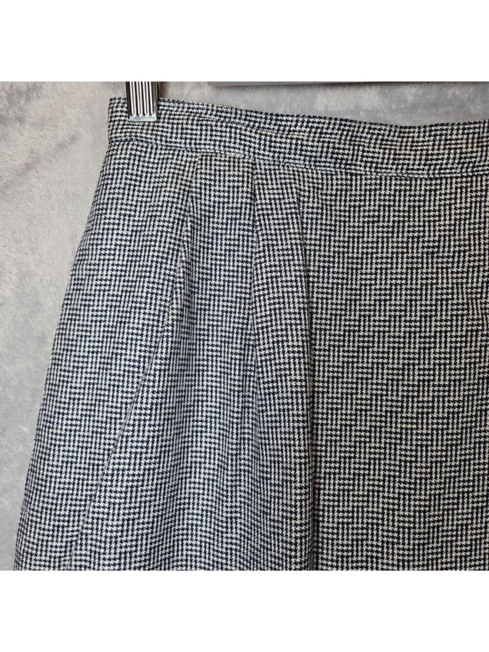 Bankers Club skirt suit Womens 8 black white tweed jacket midi skirt career